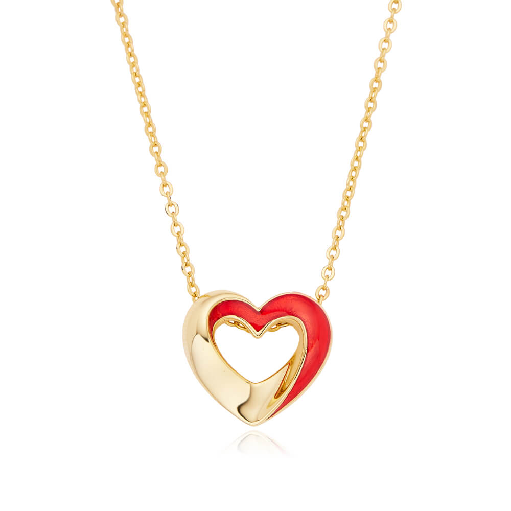 Hot Fashion Fine Jewelry 925 Sterling Silver 18K Gold Plated Custom Chain Heart Necklaces For Women