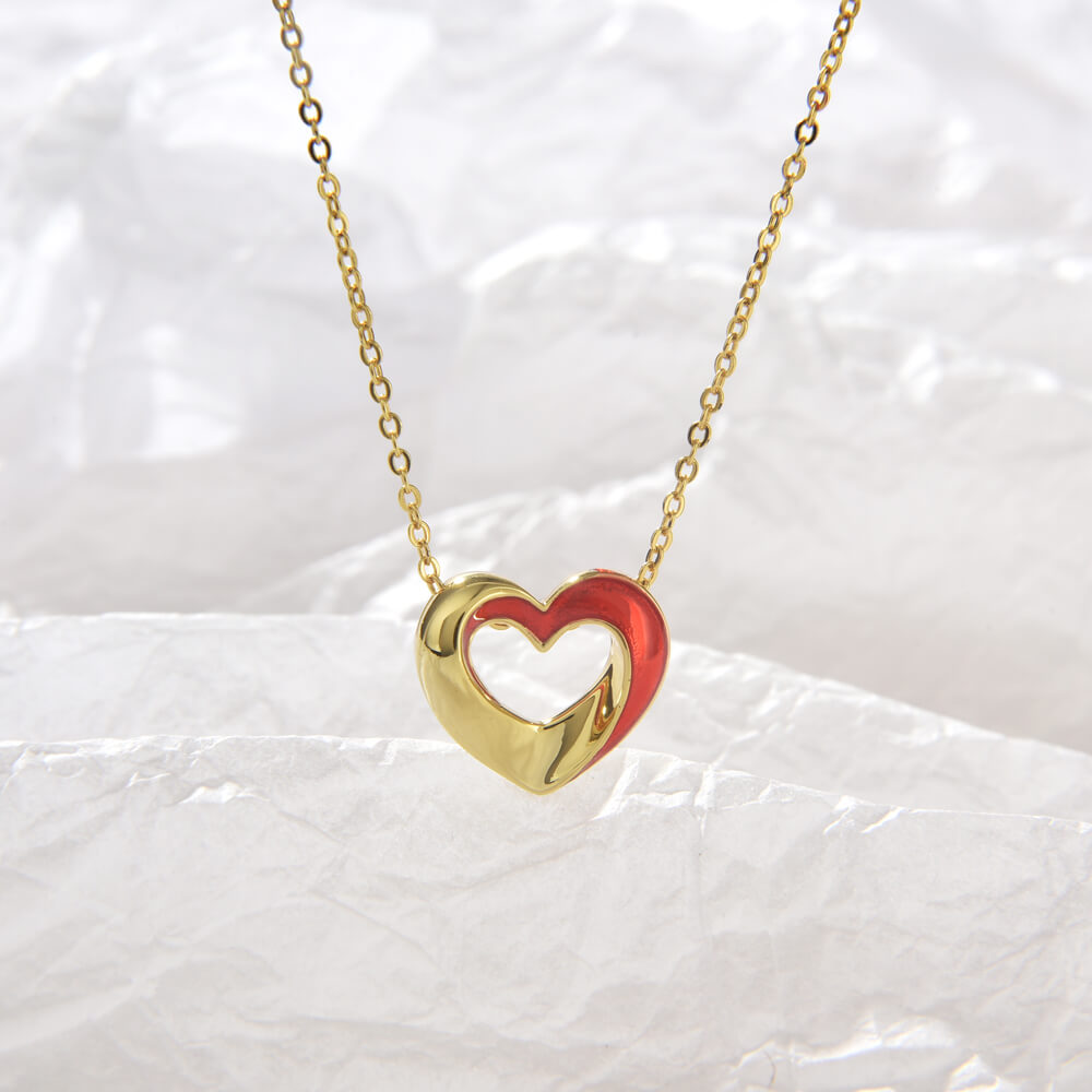 Hot Fashion Fine Jewelry 925 Sterling Silver 18K Gold Plated Custom Chain Heart Necklaces For Women