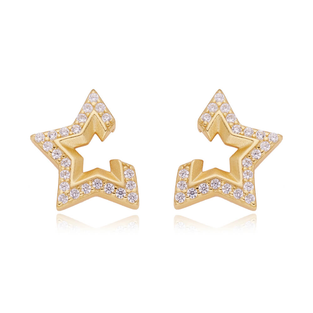 OEM Special Fashion Custom Earring Star Shape 18K Gold Earrings Jewelry