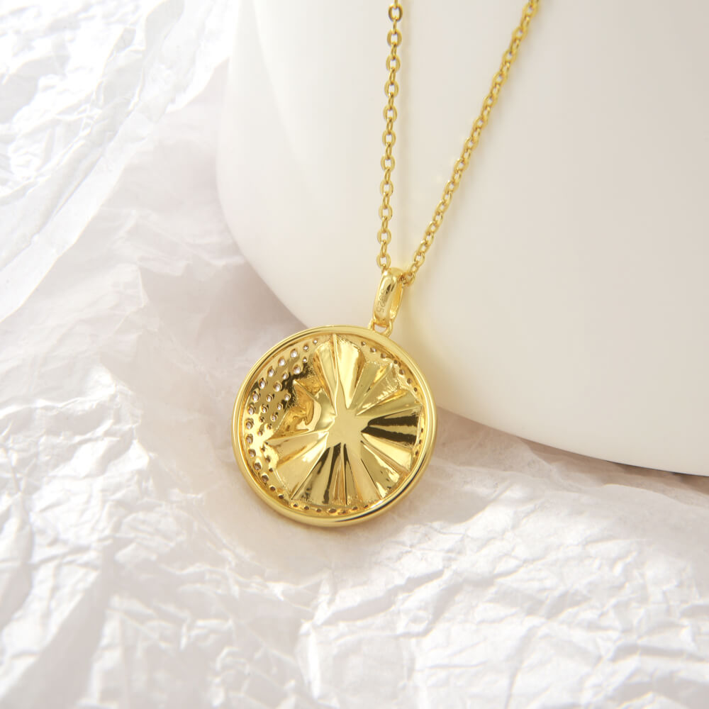 925 Sterling Silver Jewelry 18k Gold Plated Rose Pendant Necklace For Women Necklace Vendor