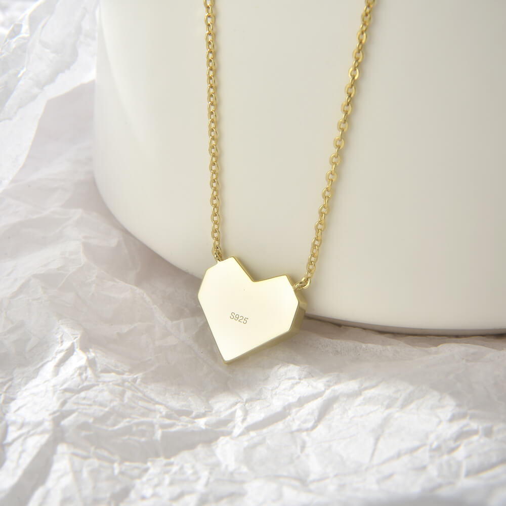 Hot Fashion heart-shaped zircon necklace pendant necklace 925 Sterling Silver Jewelry 18k Gold Plated