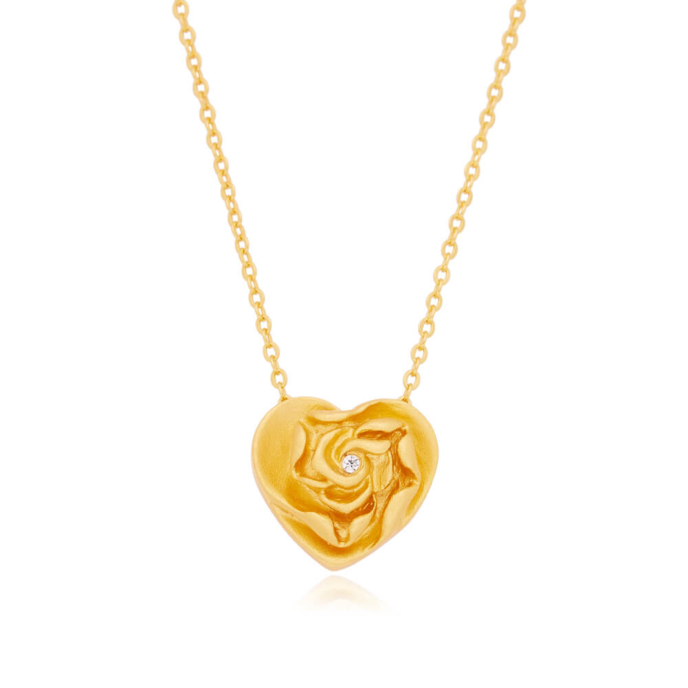 18k Gold Sterling SilverChain Heart Shape Necklace Jewelry Manufacturer Fine Price Rose Gold Necklace