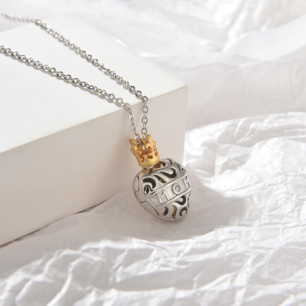 S925 Sterling Silver 18k Gold Plated Crystal Rhinestone Queen Crown Pendant Tiara Necklace For Female