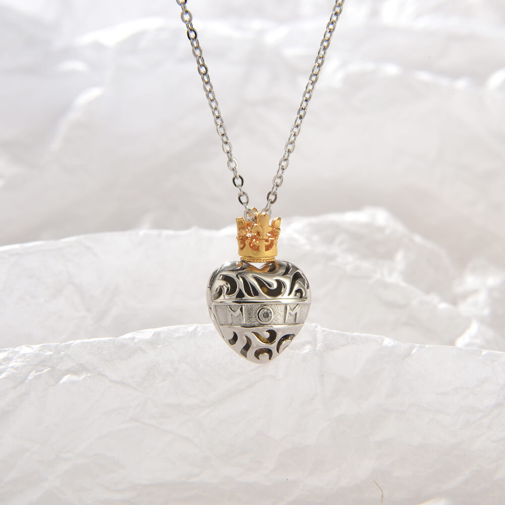 S925 Sterling Silver 18k Gold Plated Crystal Rhinestone Queen Crown Pendant Tiara Necklace For Female