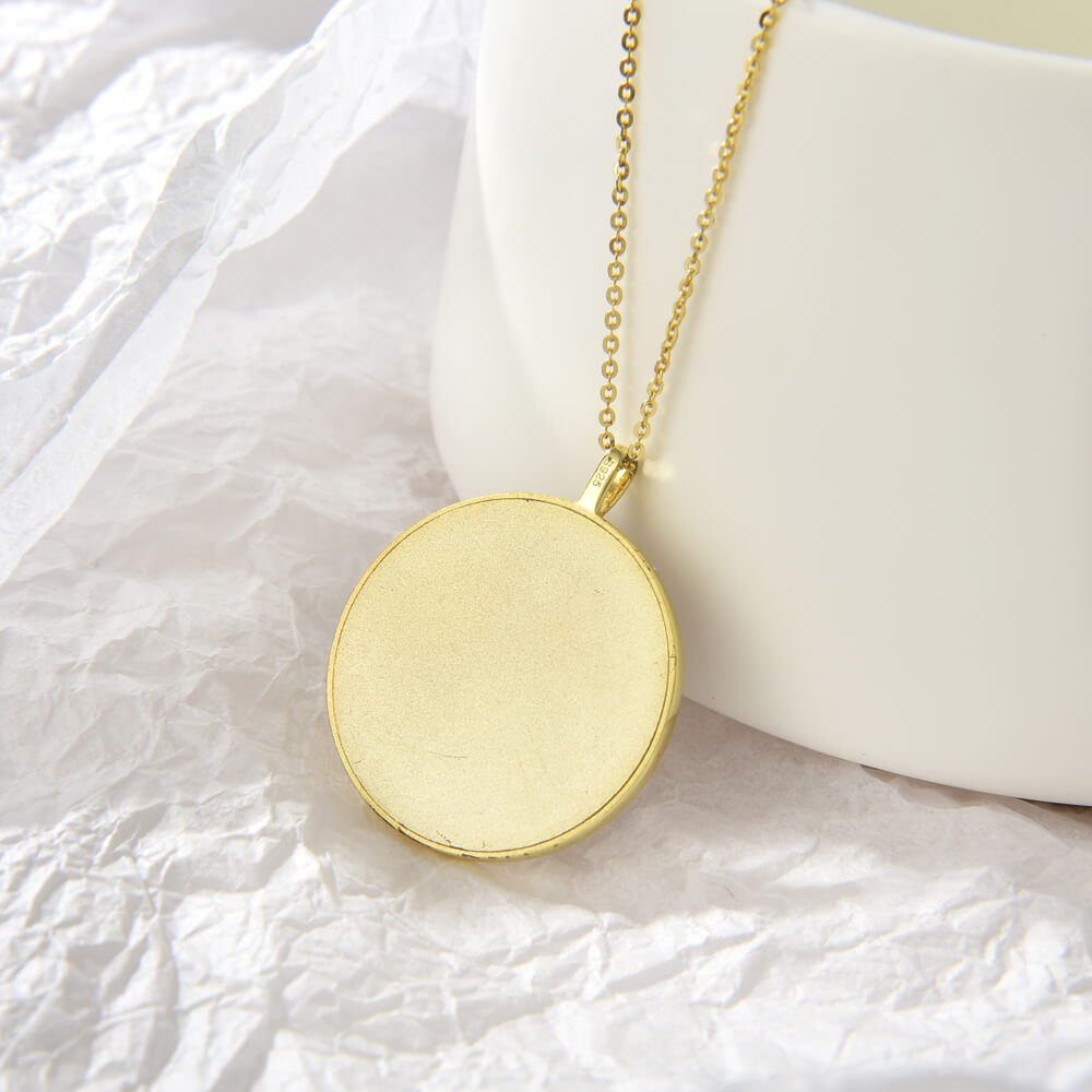 Elegant Women Jewelry Gold Plated Epoxy Necklace 925 Sterling Silver Choker Necklace