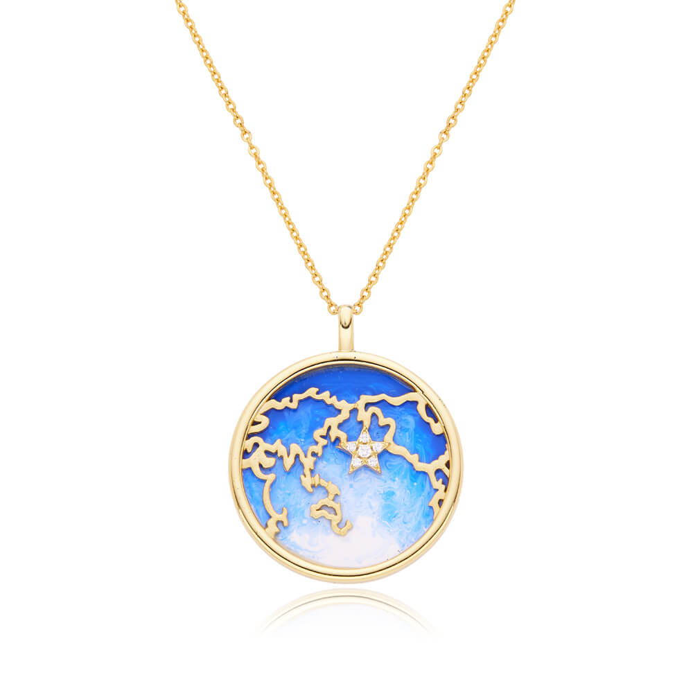 Elegant Women Jewelry Gold Plated Epoxy Necklace 925 Sterling Silver Choker Necklace